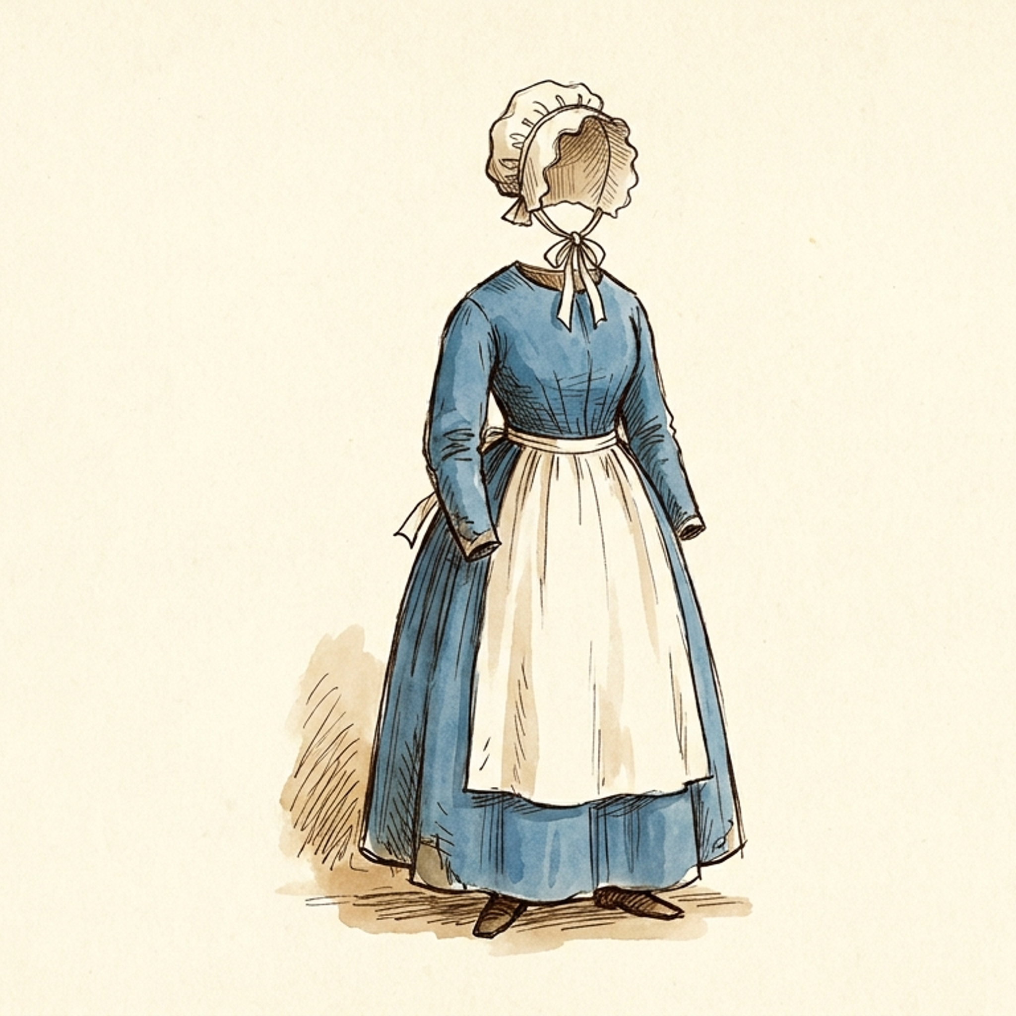 Ann's blue dress and white apron