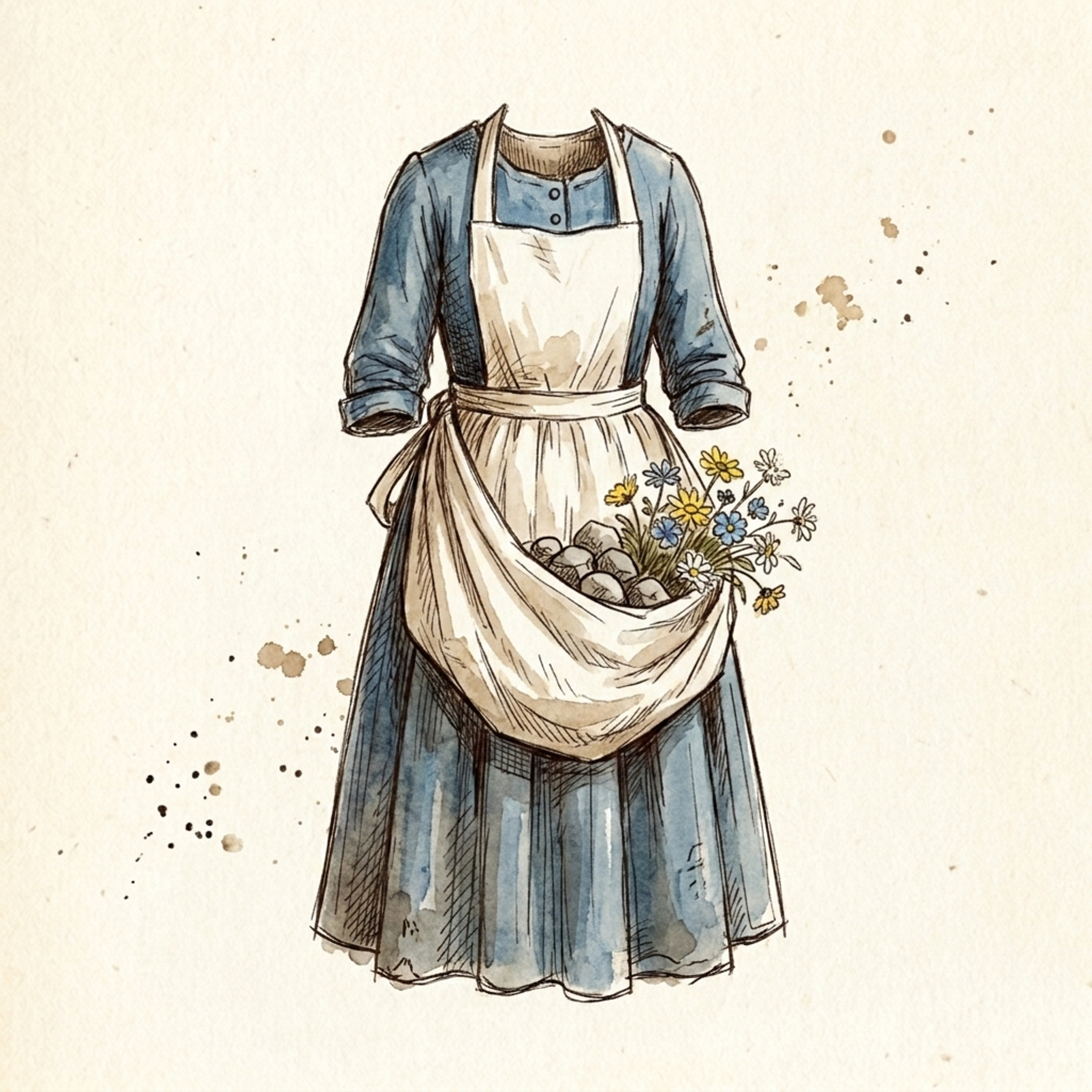 Jane's blue dress and apron