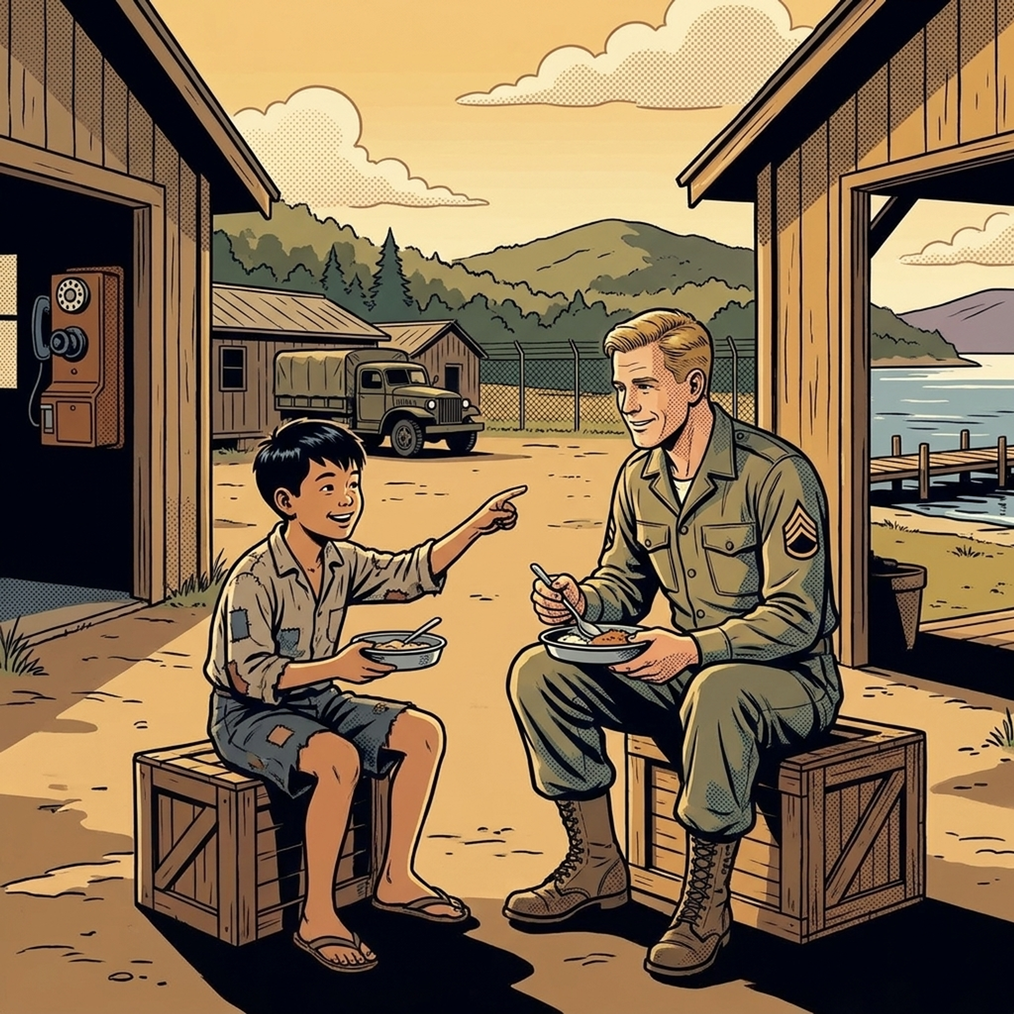 Marine Helps a Japanese Boy