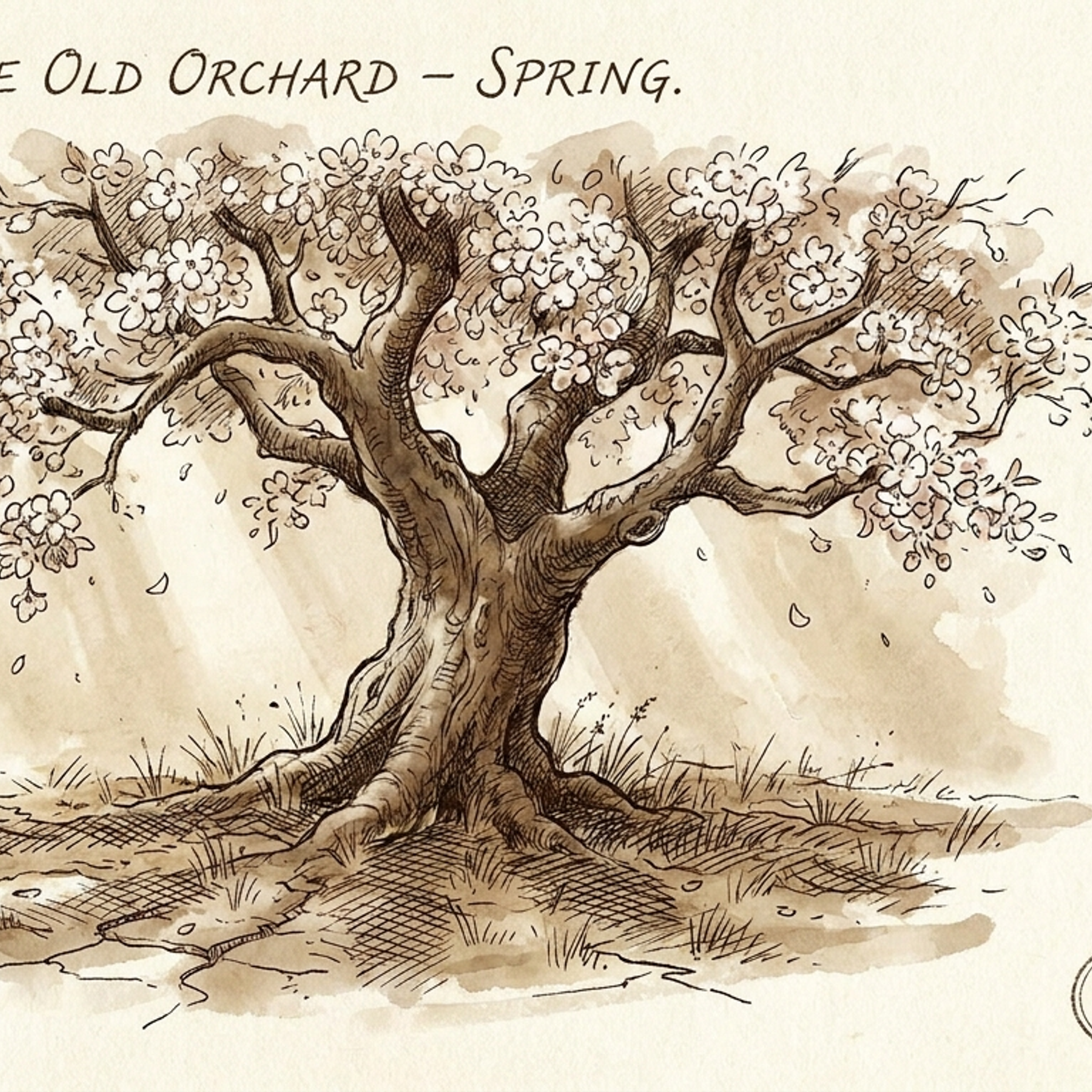 Orchard under blossom