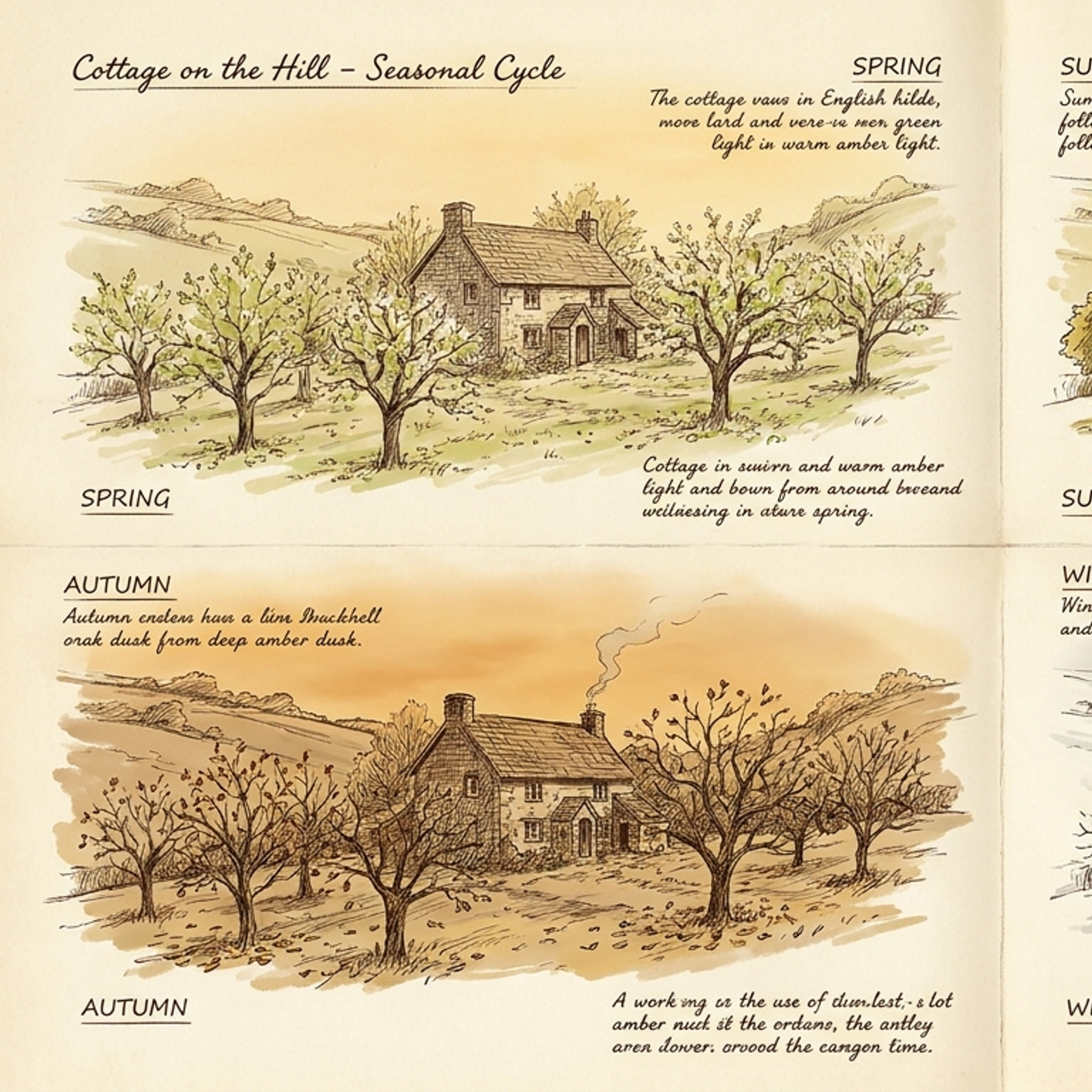 English hillside and orchard