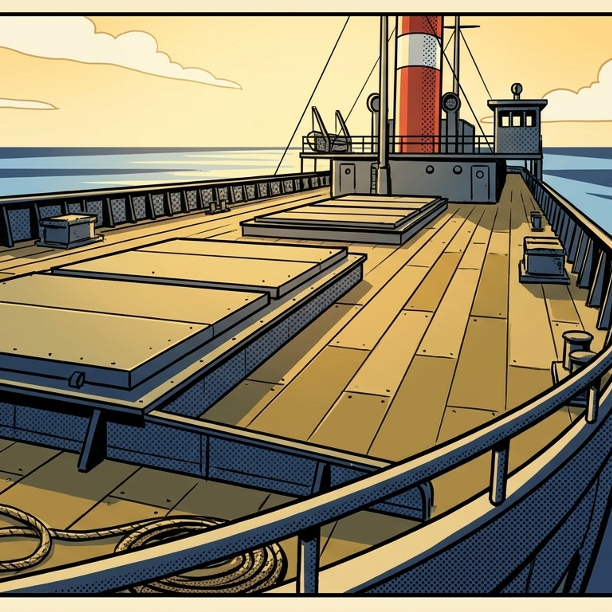 Transport ship deck