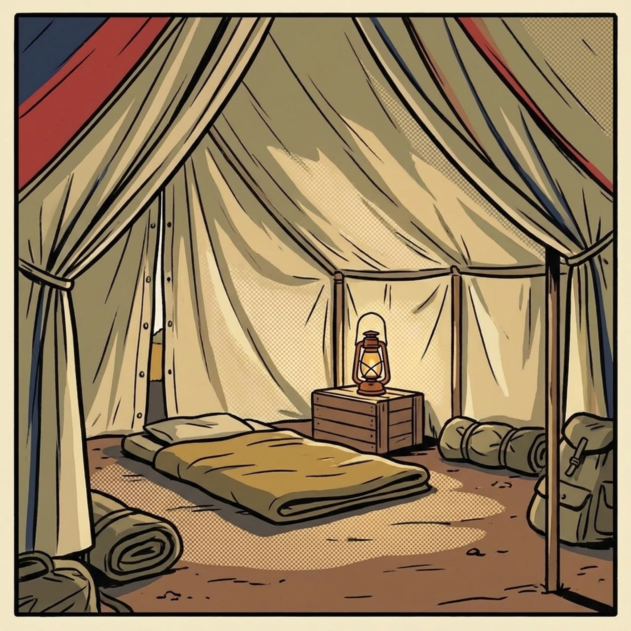 Military tent interior