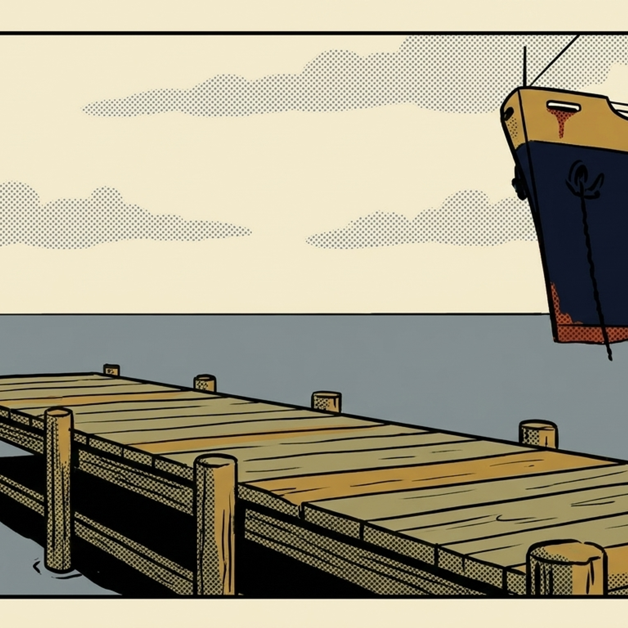 The docks and gray bay