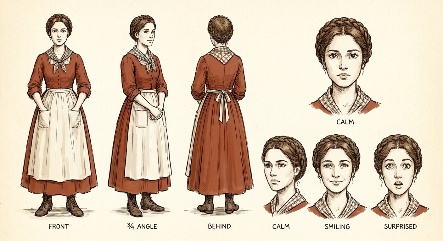 Louisa Rowley Guymon model sheet