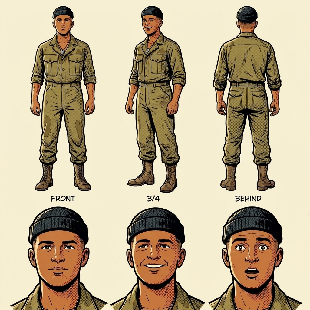 Marine officer model sheet